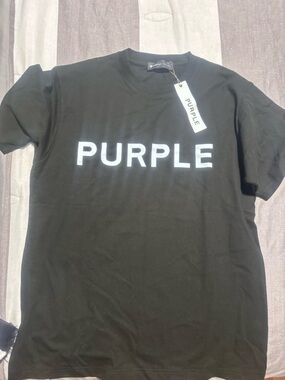 PURPLE Black Short-Sleeve Logo Tee